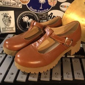 T Strap Mary Jane oxfords